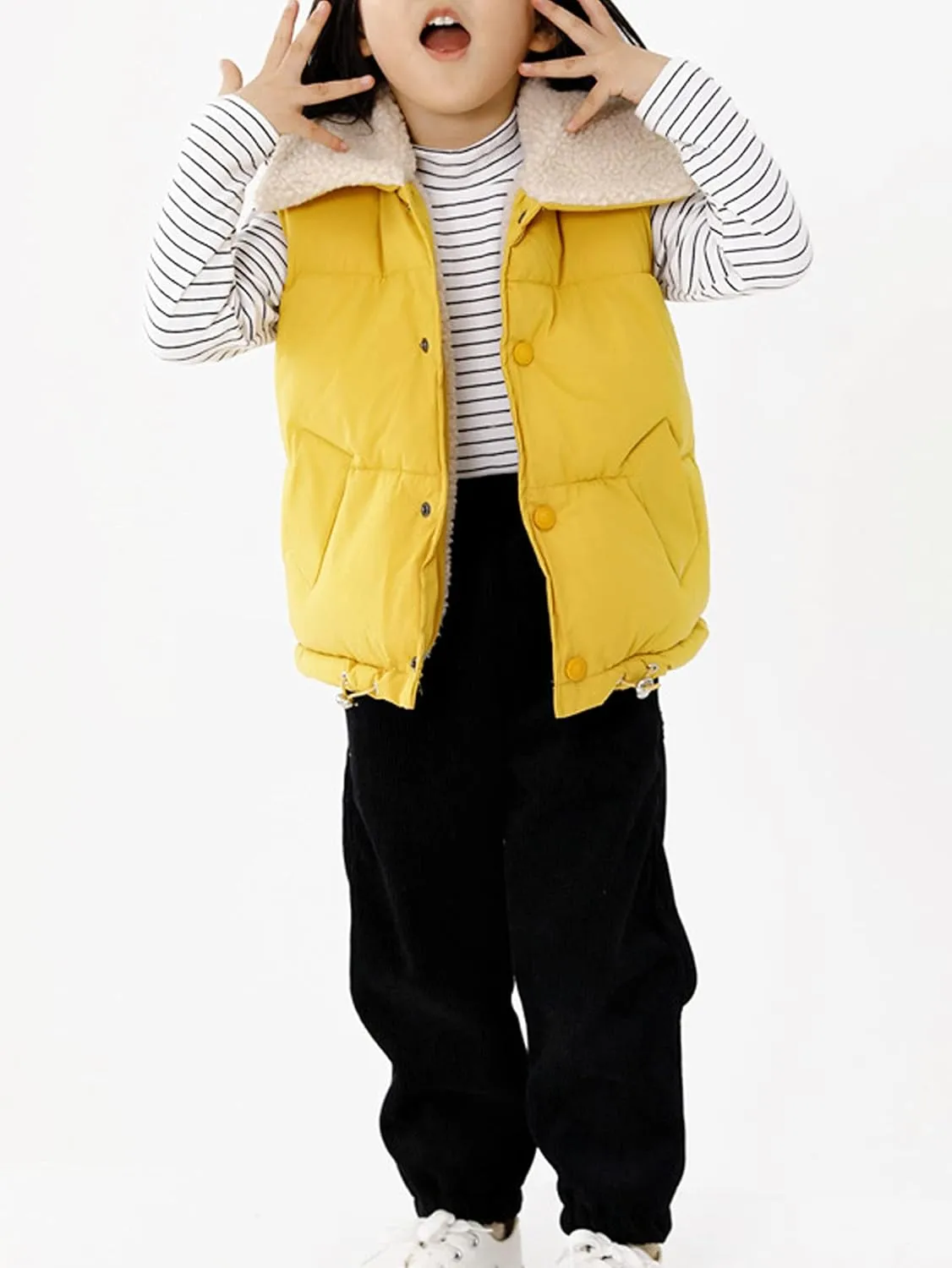 EISHOW Baby Boys Girls Fleece Vest Waistcoat Down Jacket Winter Fuzzy Thick Cotton-Padded Puffer Jacket Sleeveless Coat