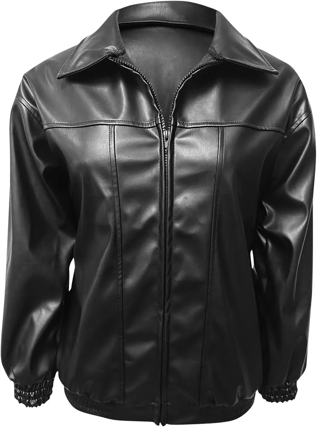 Faux Leather Jacket for Women Lapel Oversized Motorcycle Jacket Zip Up Bomber Coats Winter Fashion 2024 Fall Outfits