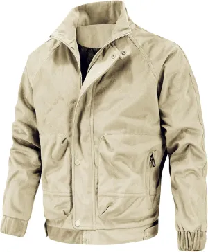 Flight Jackets For Men Zip Up Windbreaker Jacket Lightweight Casual Thermal Coat Oversized Windproof Jackets