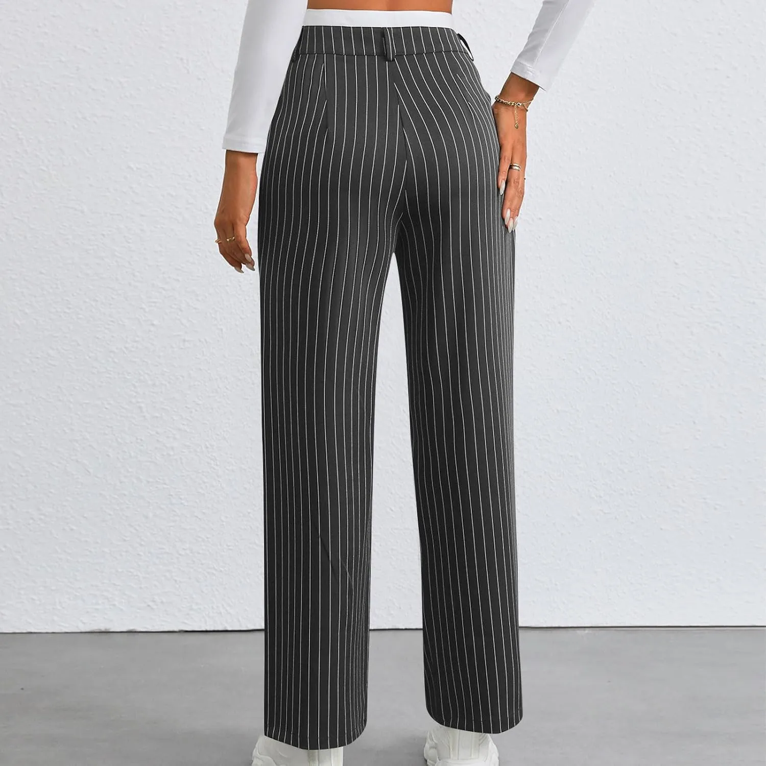 for Women Winter Fall Slim Tunic Work Elegant High Cut Basic Long Leg Pants Blazers Outfits Women 2025 Trendy