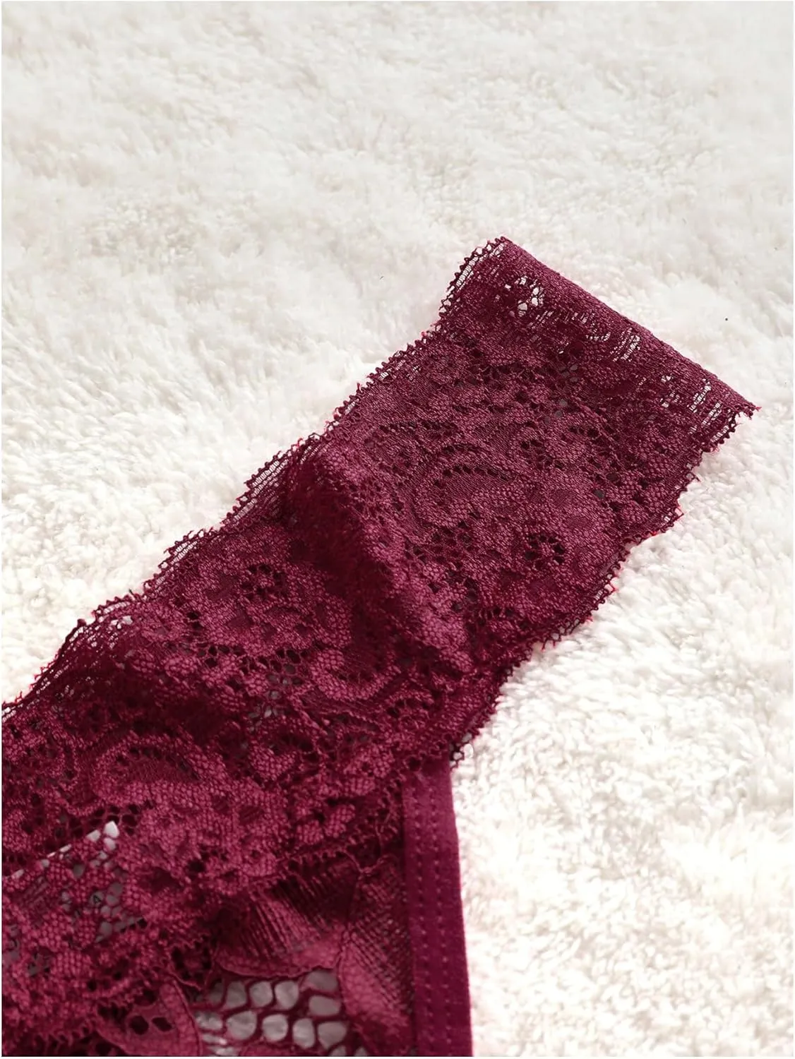 GORGLITTER Women's 8 Piece Sexy Lace Lingerie Matching Bralette Bra and Panty Set