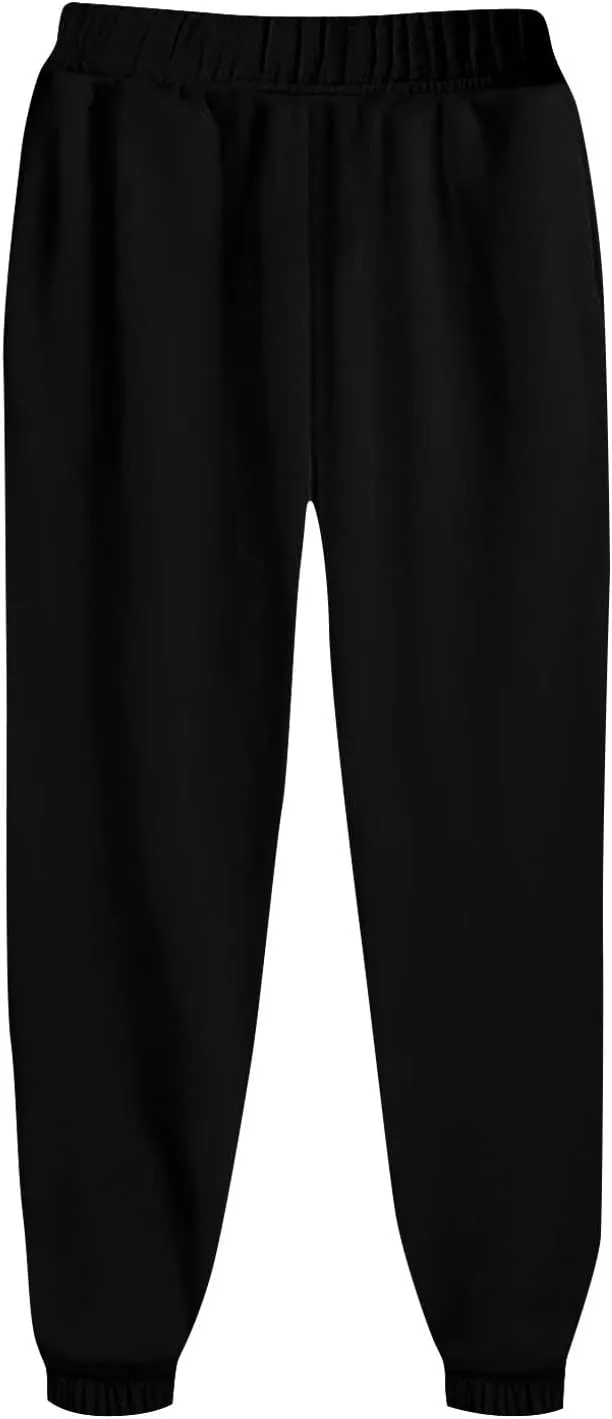 Gumipy Joggers for Women High Waisted Workout Trousers Baggy Fleece Lined Lounge Pants Comfy Drawstring Joggers Activewear