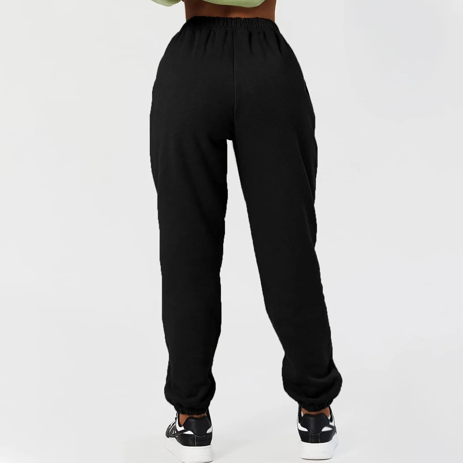 Gumipy Joggers for Women High Waisted Workout Trousers Baggy Fleece Lined Lounge Pants Comfy Drawstring Joggers Activewear