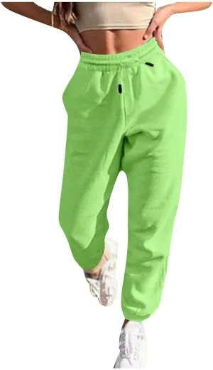 Gumipy Sweat Pants for Womens High Waisted Y2k Trendy Joggers Pants Fleece Lined Lounge Trousers with Pockets Activewear