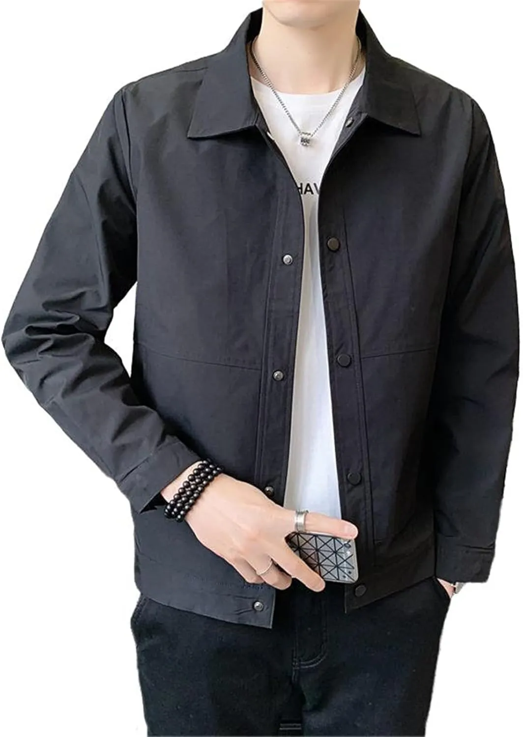 GUOYUXIAO Men's Casual Plaid Shirt Jacket Regular Fit Fall Winter Coat