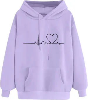 Hasta Womens String Hoodies Sweatshirts with Pockets Oversized Activewear Sweatsuits Print Athleisure Pullover Tops Unisex