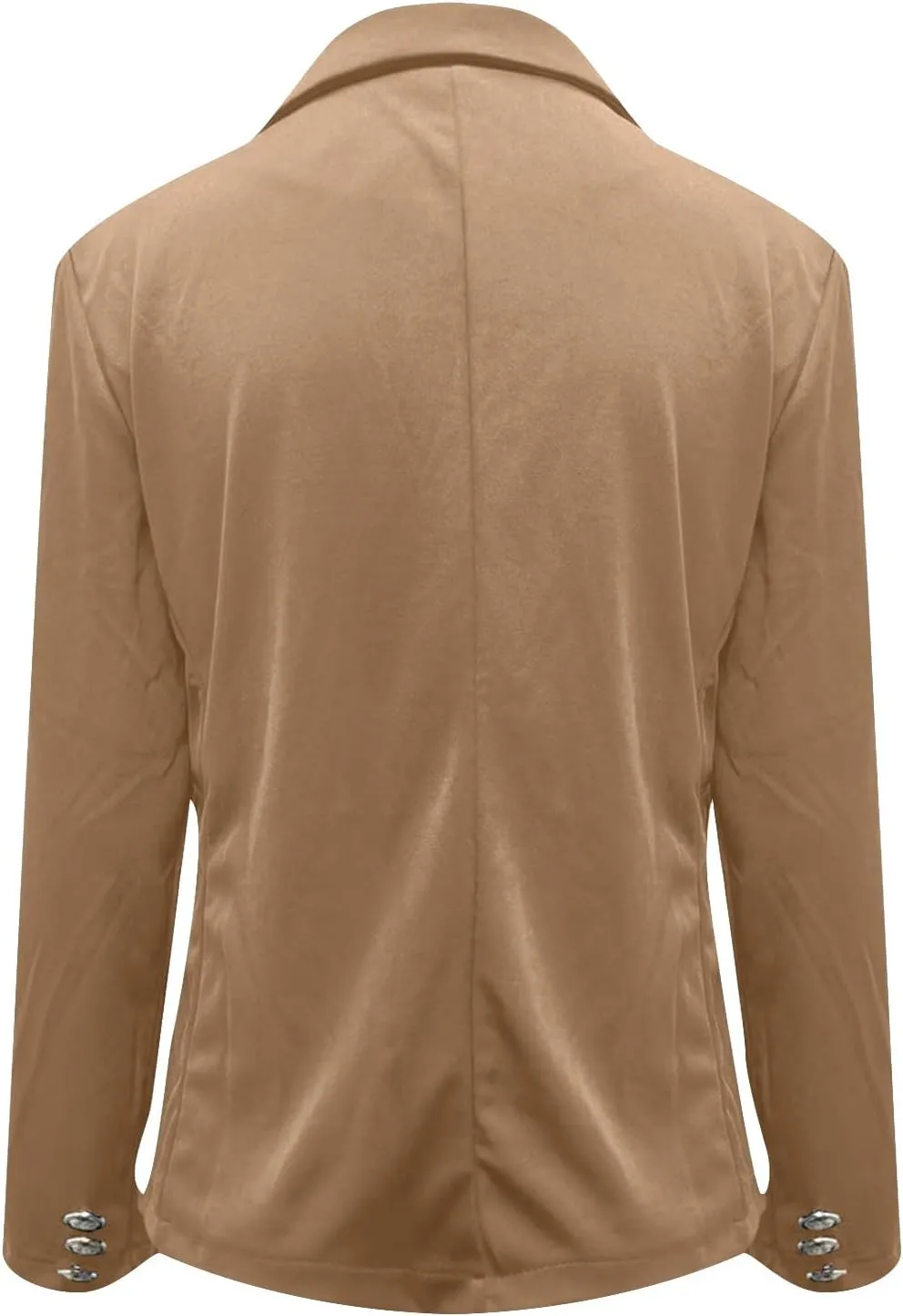 Herringbone Blazer Women Solid Color Slim Fit Double Breasted Boyfriend Blazer Long Sleeve Business Casual Blazers