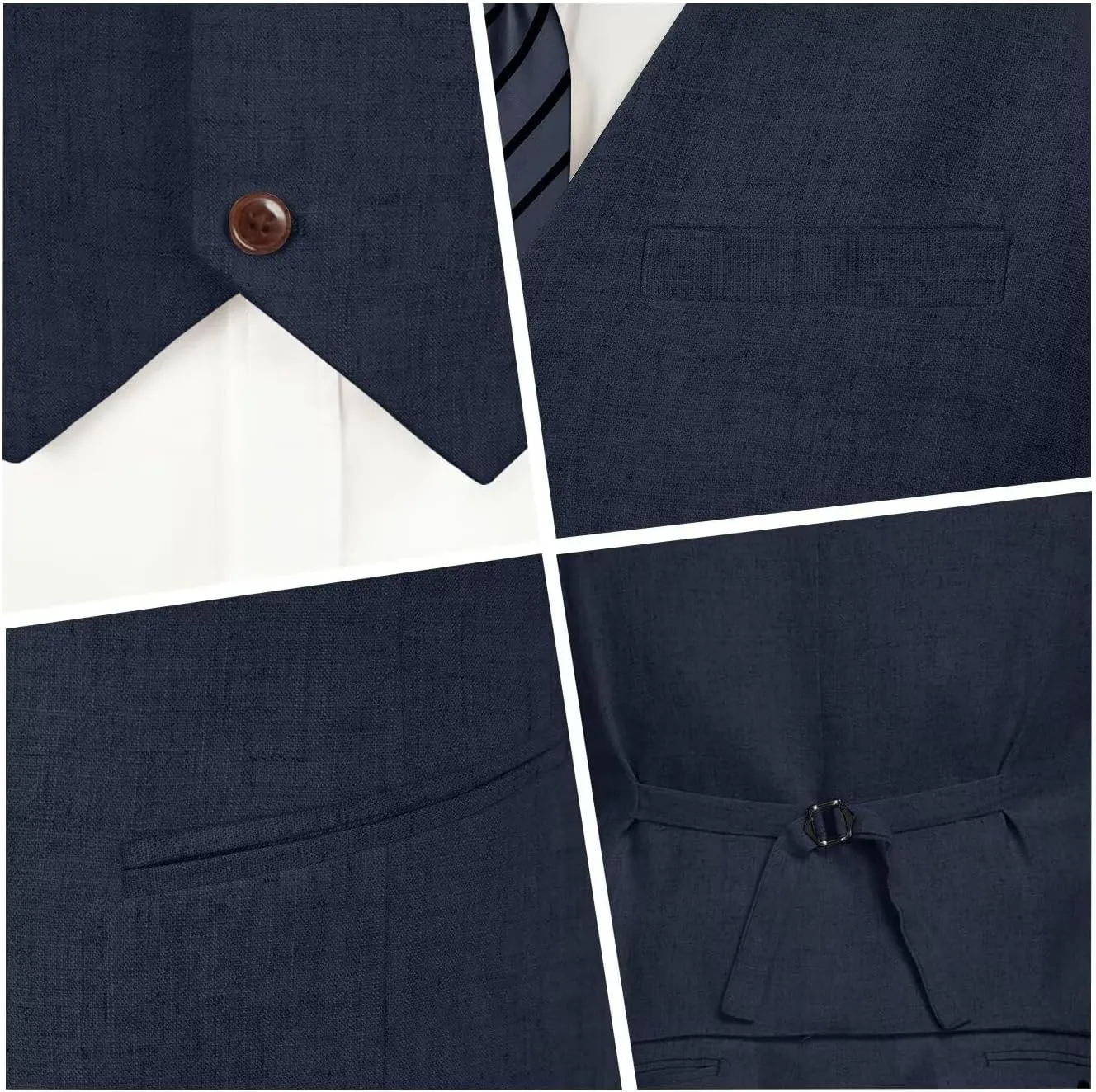 High-End Suits Casual Linen Beige Men's 2 Piece Suits Wedding Suits Slim Fit Groomsmen Tuxedos Summer Linen Vest Pant
