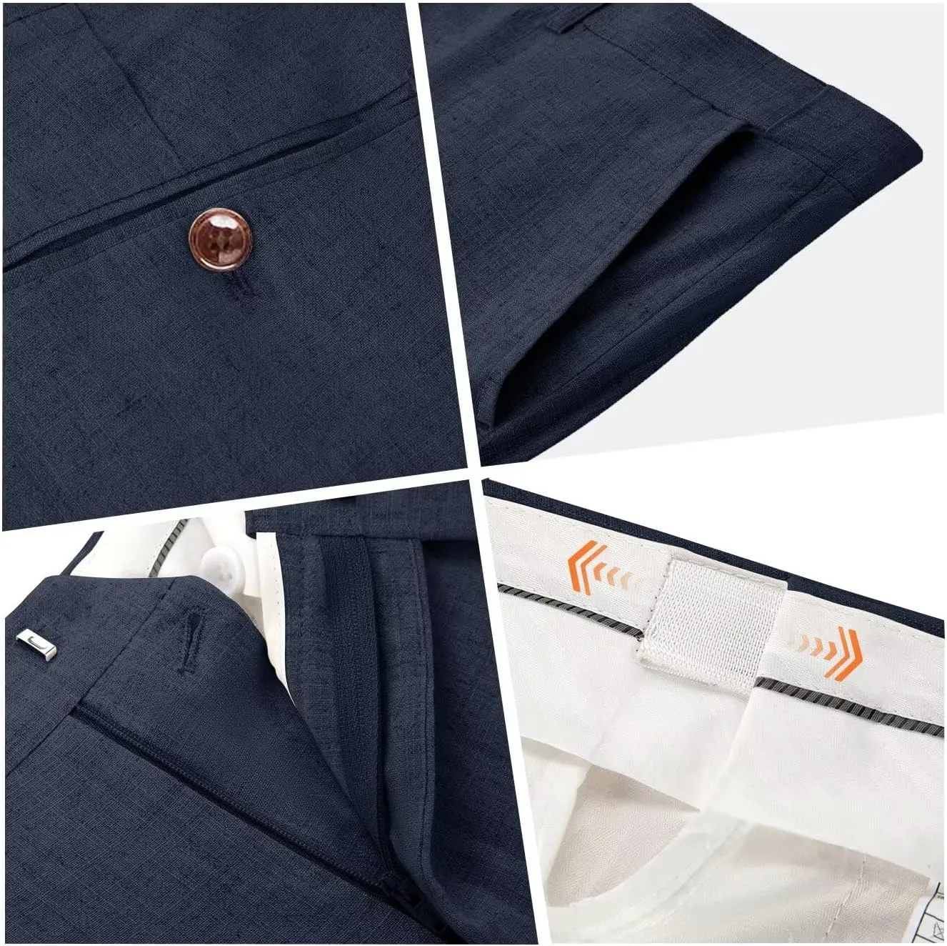 High-End Suits Casual Linen Beige Men's 2 Piece Suits Wedding Suits Slim Fit Groomsmen Tuxedos Summer Linen Vest Pant