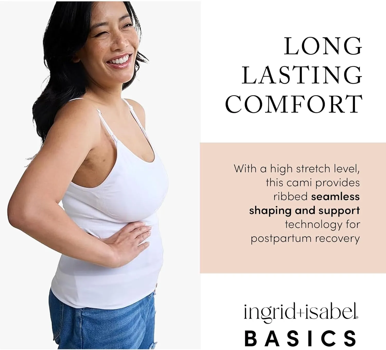 Ingrid & Isabel Basics – Postpartum Nursing & Pumping Cami – Maternity Tank Top for Breastfeeding