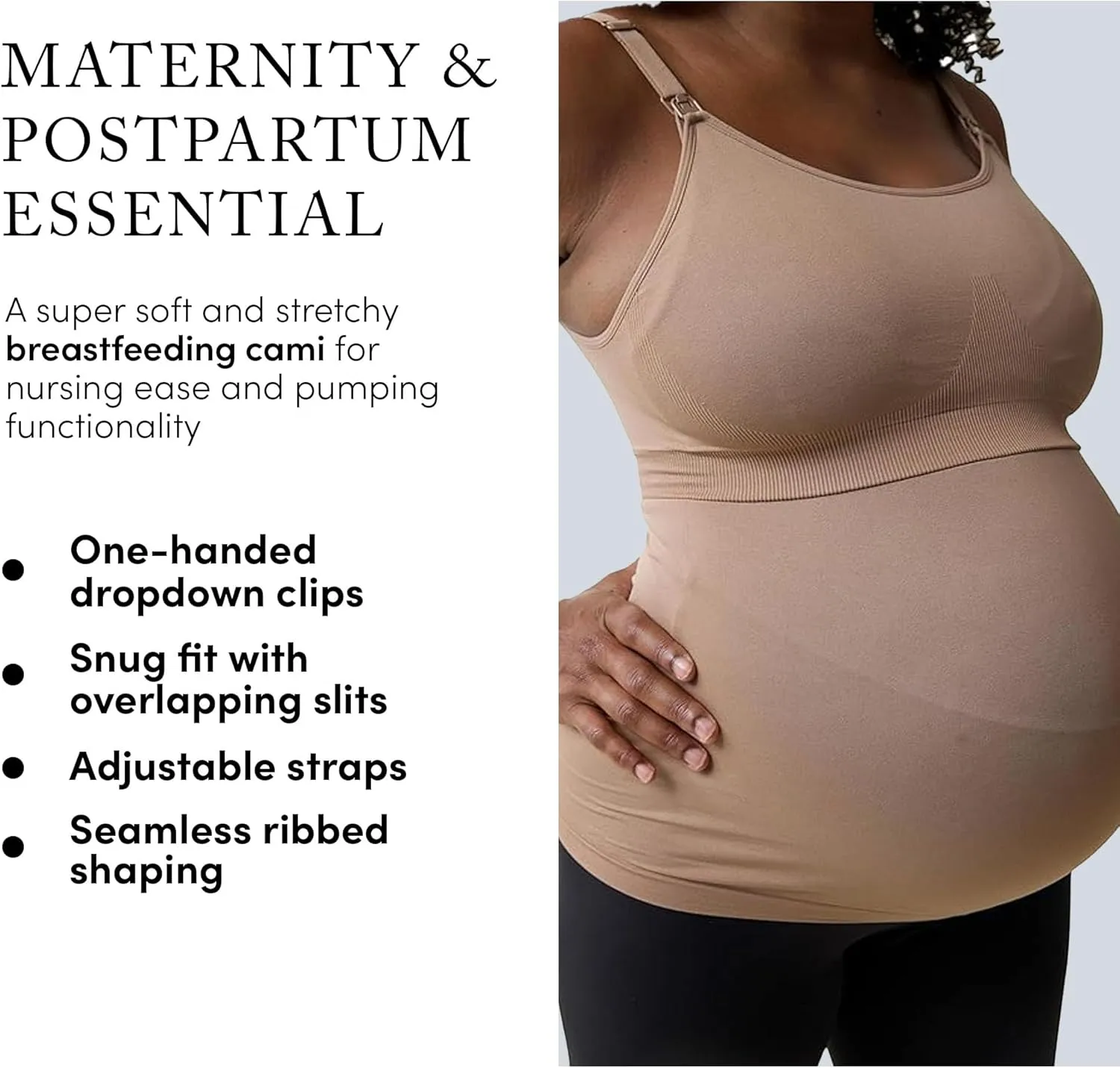 Ingrid & Isabel Basics – Postpartum Nursing & Pumping Cami – Maternity Tank Top for Breastfeeding