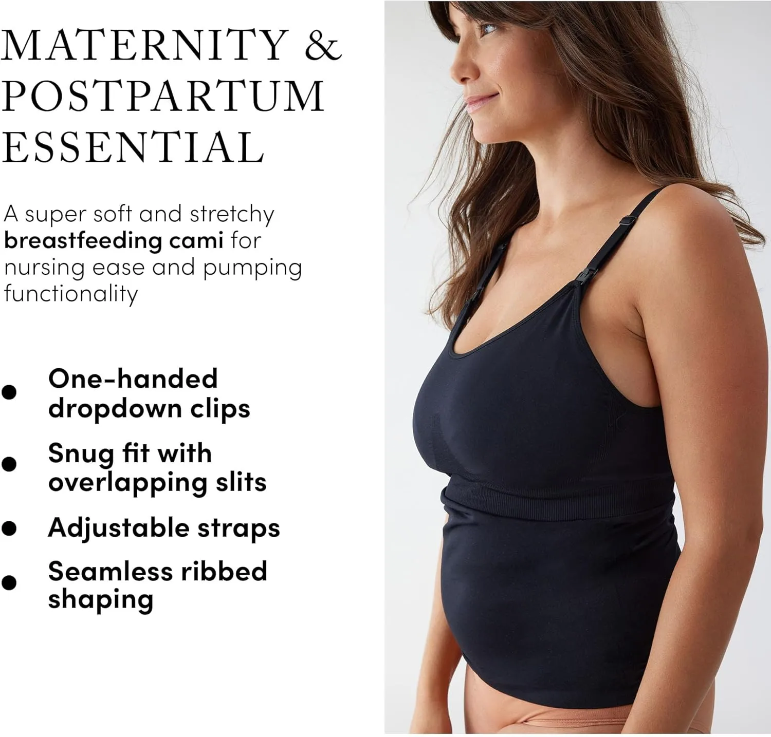 Ingrid & Isabel Basics – Postpartum Nursing & Pumping Cami – Maternity Tank Top for Breastfeeding