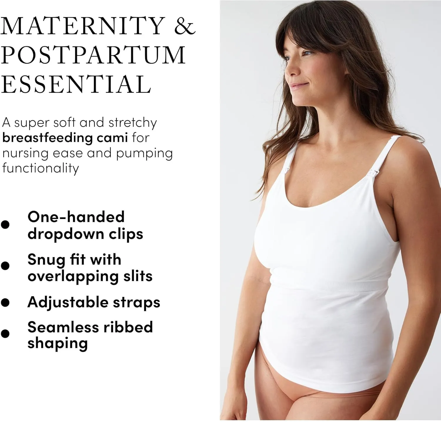 Ingrid & Isabel Basics – Postpartum Nursing & Pumping Cami – Maternity Tank Top for Breastfeeding