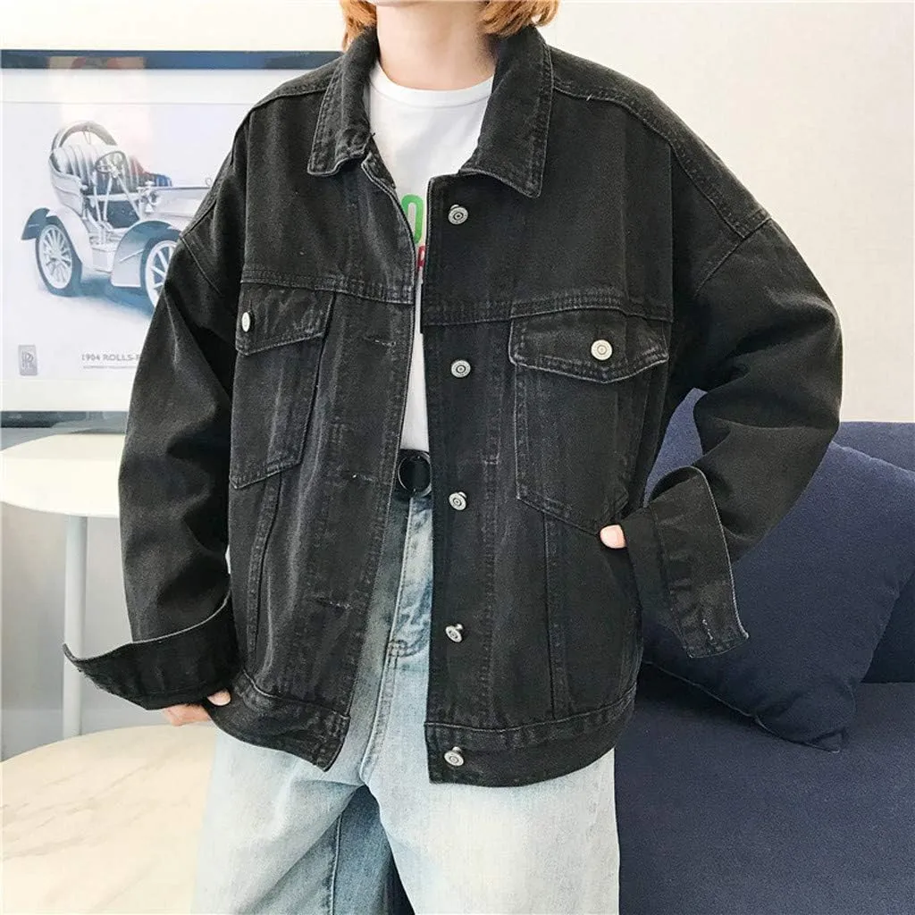 Jean Jackets for Women Oversized Button Up Summer Jean Jackets Stretch Trucker Coats Cardigan Jacket