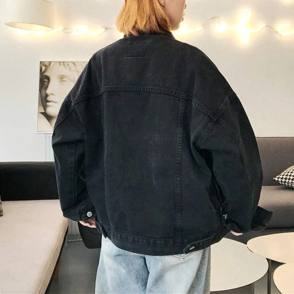 Jean Jackets for Women Oversized Button Up Summer Jean Jackets Stretch Trucker Coats Cardigan Jacket