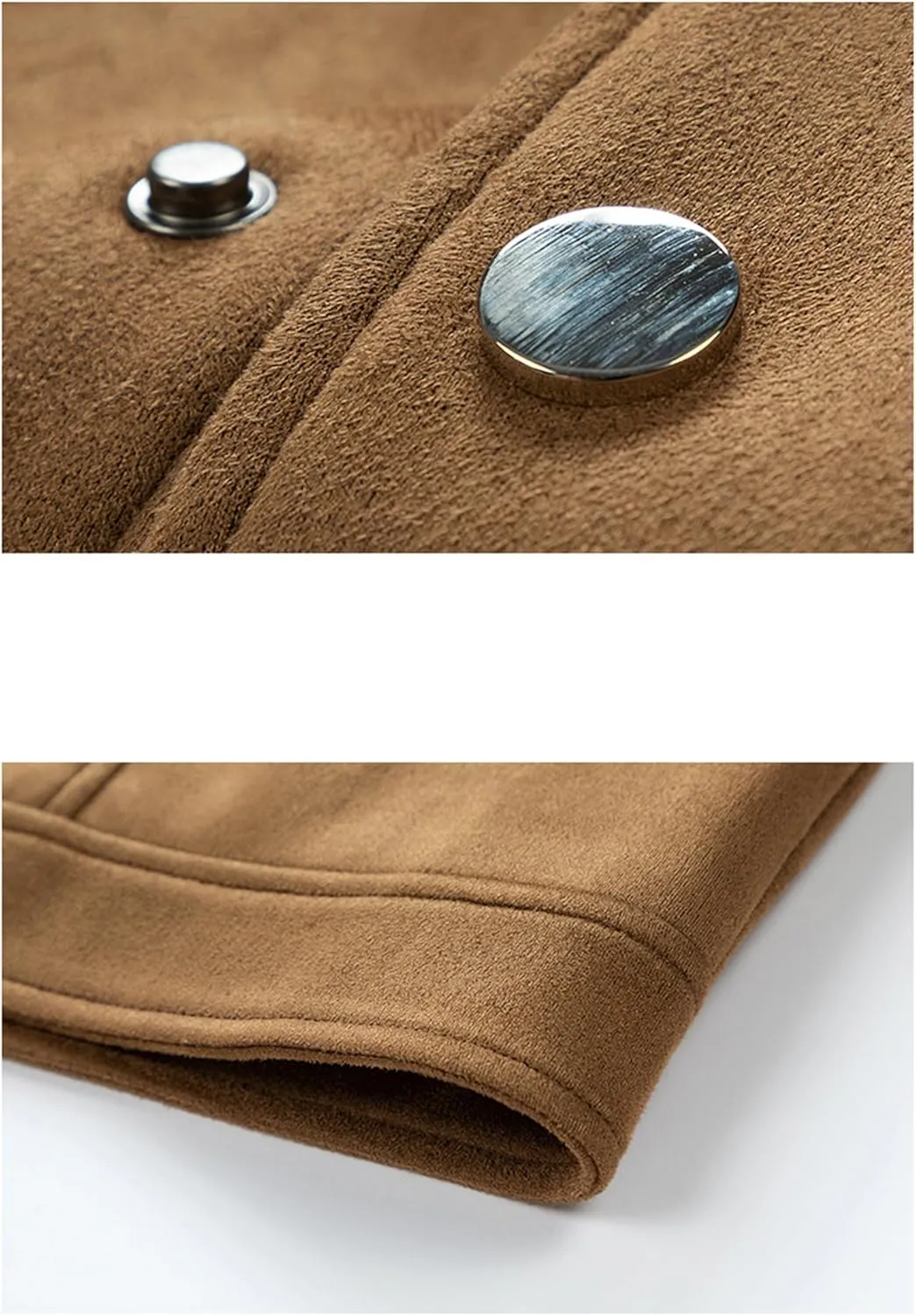 Jegsnoe Men's Suede Jackets Trucker Coats Autumn Winter Casual Vintage Streetwear Motorbike Jackets