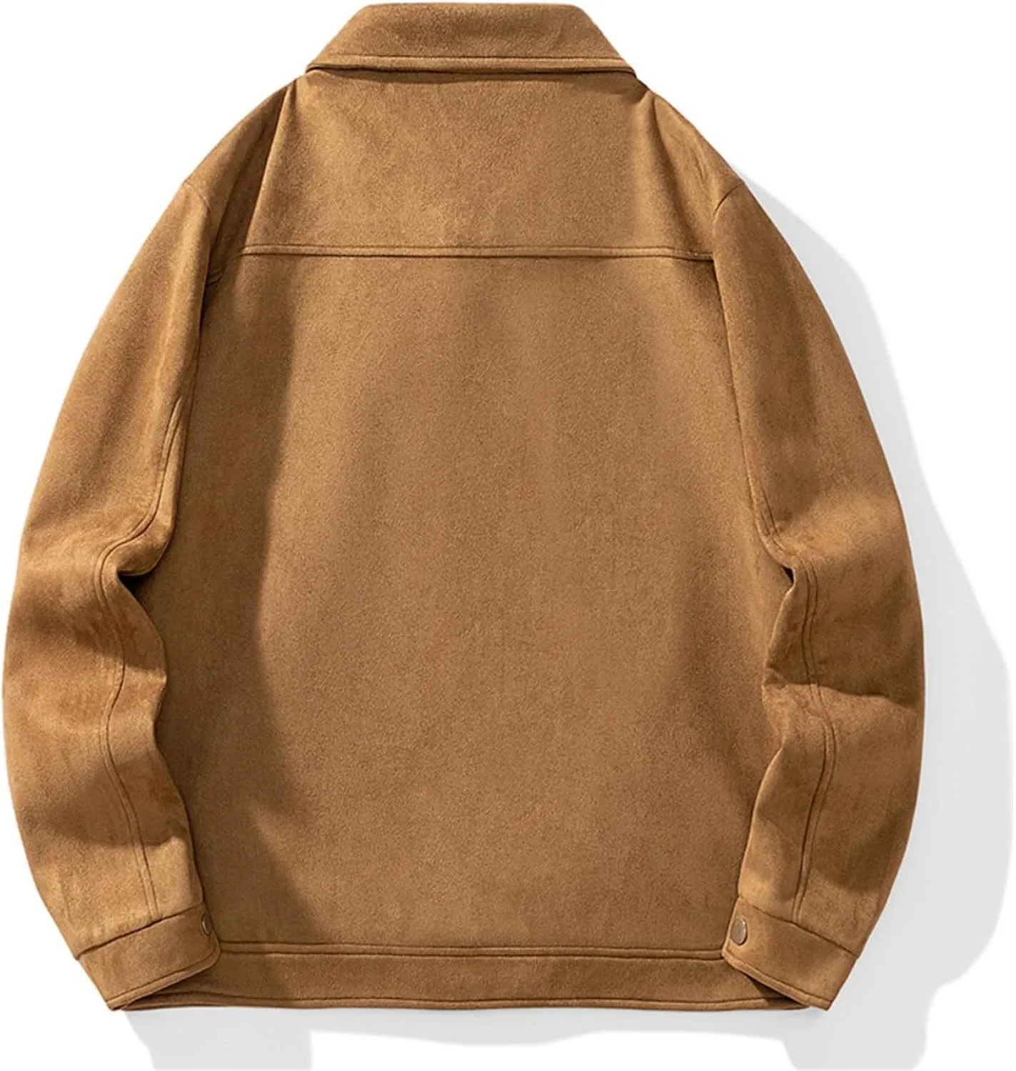 Jegsnoe Men's Suede Jackets Trucker Coats Autumn Winter Casual Vintage Streetwear Motorbike Jackets