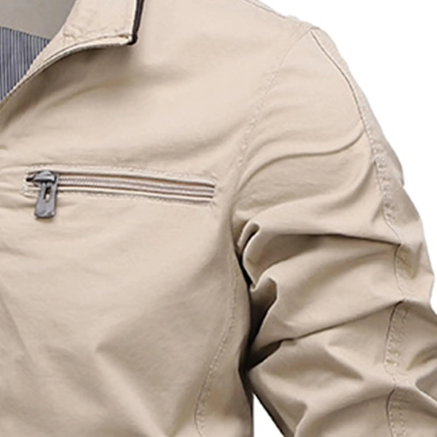 JEsilunmaMY Men's Wash Cotton Cargo Casual Jackets Zip Front Stand Collar Military Jackets Winter Bomber Jackets Windbreaker