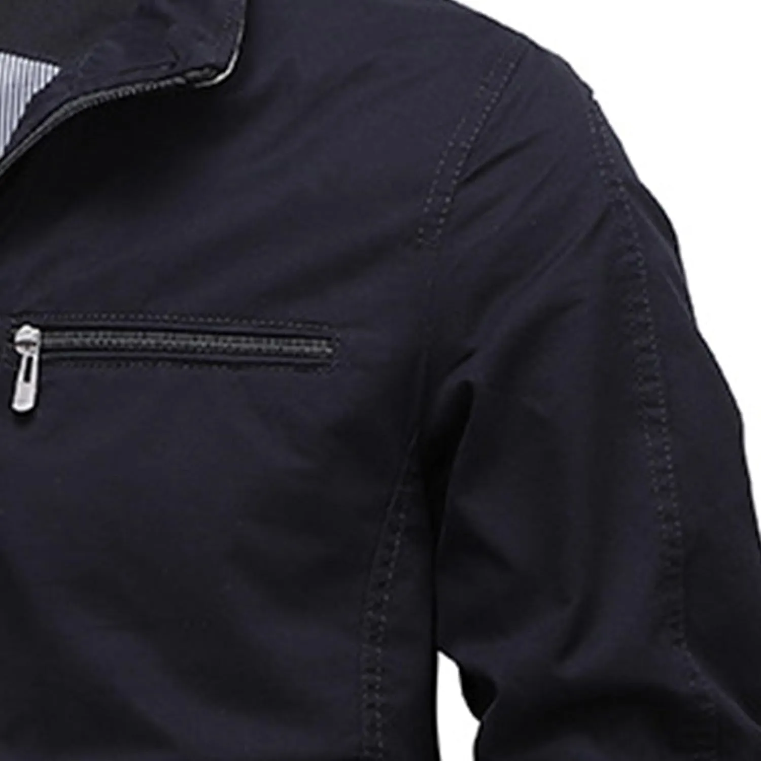 JEsilunmaMY Men's Wash Cotton Cargo Casual Jackets Zip Front Stand Collar Military Jackets Winter Bomber Jackets Windbreaker