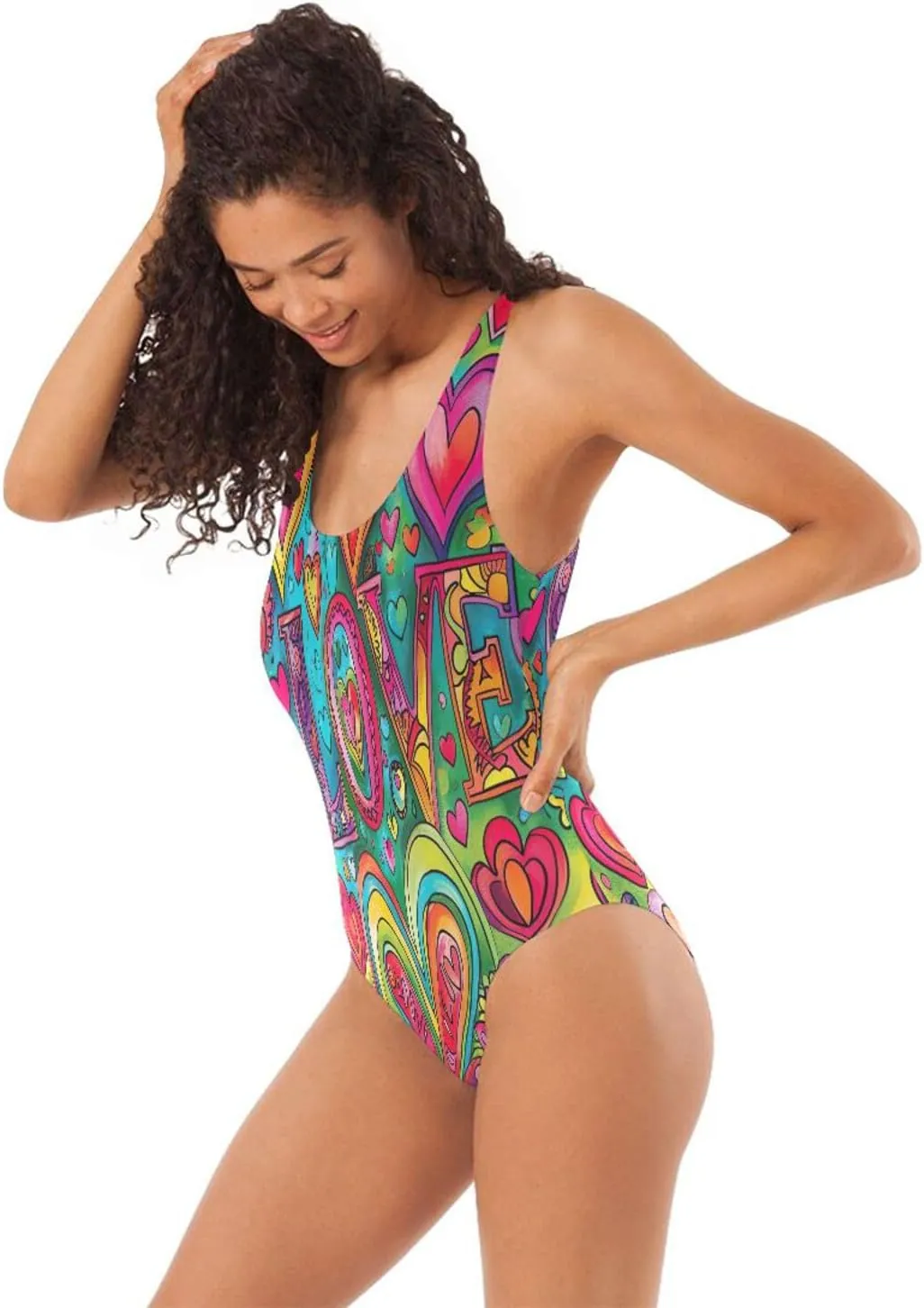 Joisal Wolf Dragon White One Piece Bathing Suits Low Back Bathing Suits Women One Piece