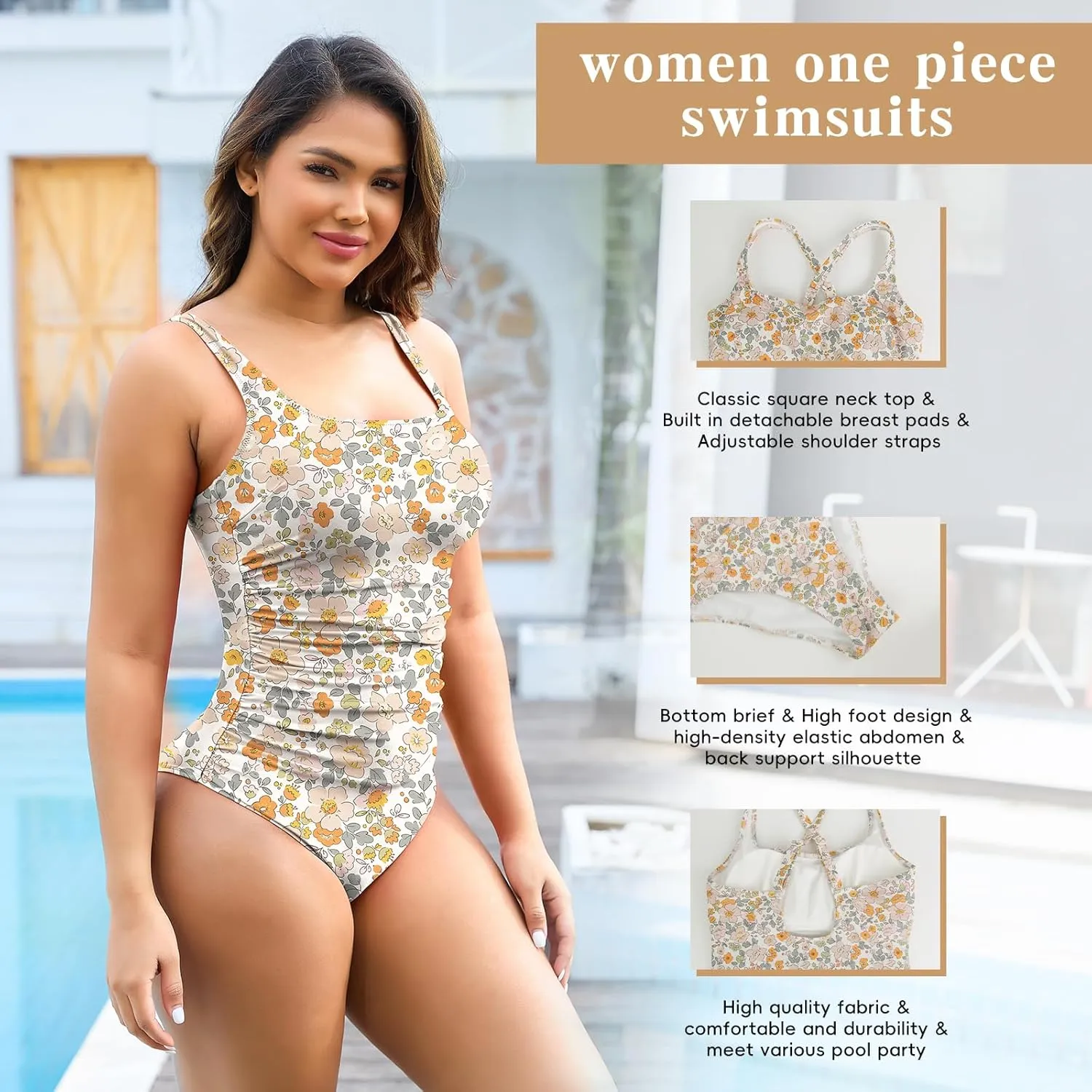 JOYSHAPER One Piece Swimsuits for Women Ruched Tummy Control Bathing Suits Coverage Monokinis Cover Ups Swimwear Suits