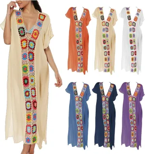 Kaftan Dresses for Women Plus Size Lightweight Swimsuit Cover up Batwing Sleeve Print Loungewear Beach Robe