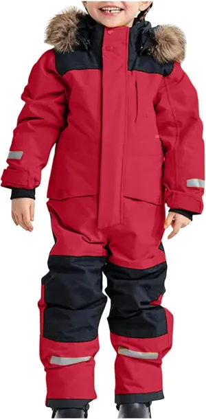 Kids Snow Suits Boys Girls One Piece Snowsuit Waterproof Windproof Outdoor Snowboarding Jumpsuits Overalls Ski Suits