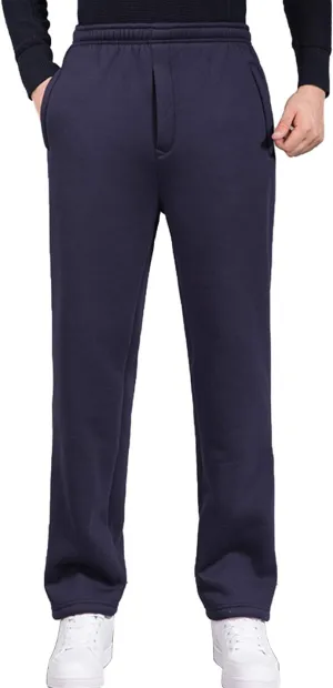 Kissonic Men's Casual Winter Fleece Sweatpants Warm Sherpa Lined Active Joggers Pants