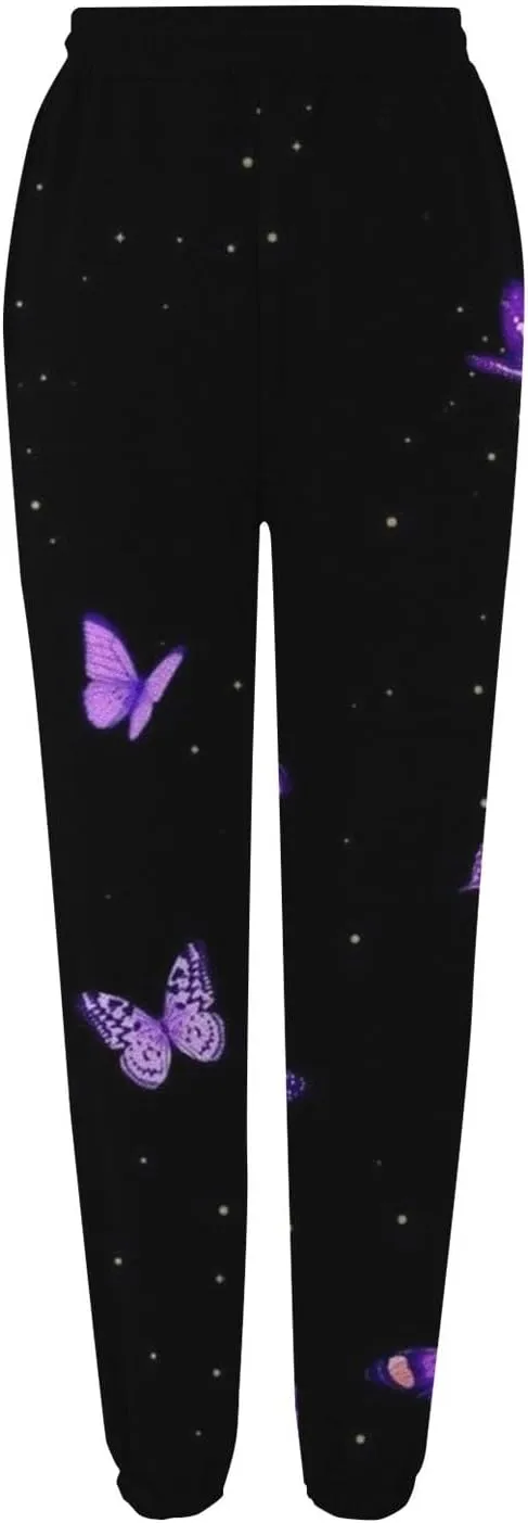 LCMTWX Wide Leg Sweatpants Women 2024 Pants Workout High Waisted Yoga Pants with Pockets Pocket Jogger Junior Joggers Black