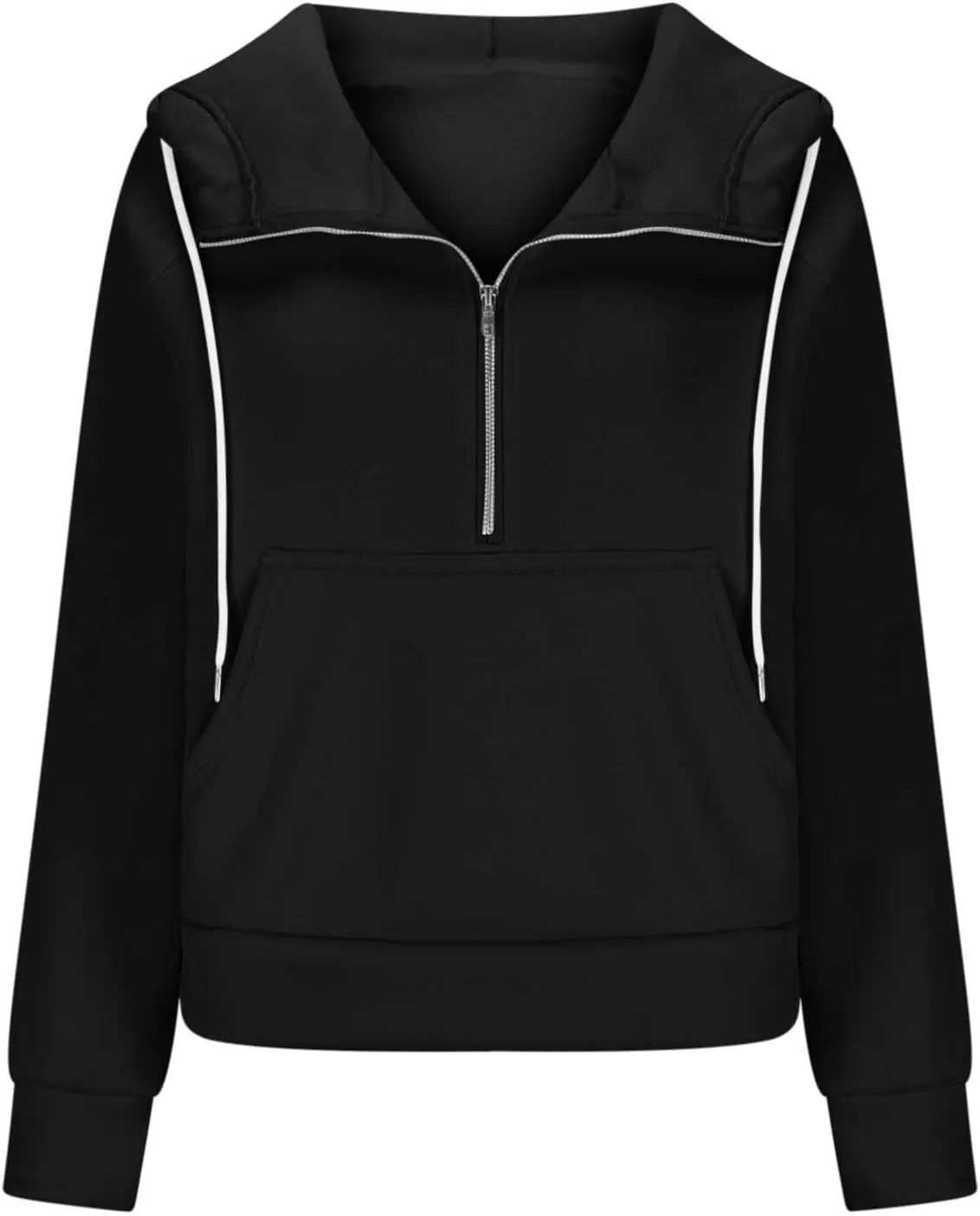 lcziwo Women Oversized Sweatshirts Trendy Fleece Half Zip Cropped Hoodies Long Sleeve Comfy Pullover Teen Girls Clothes Fall