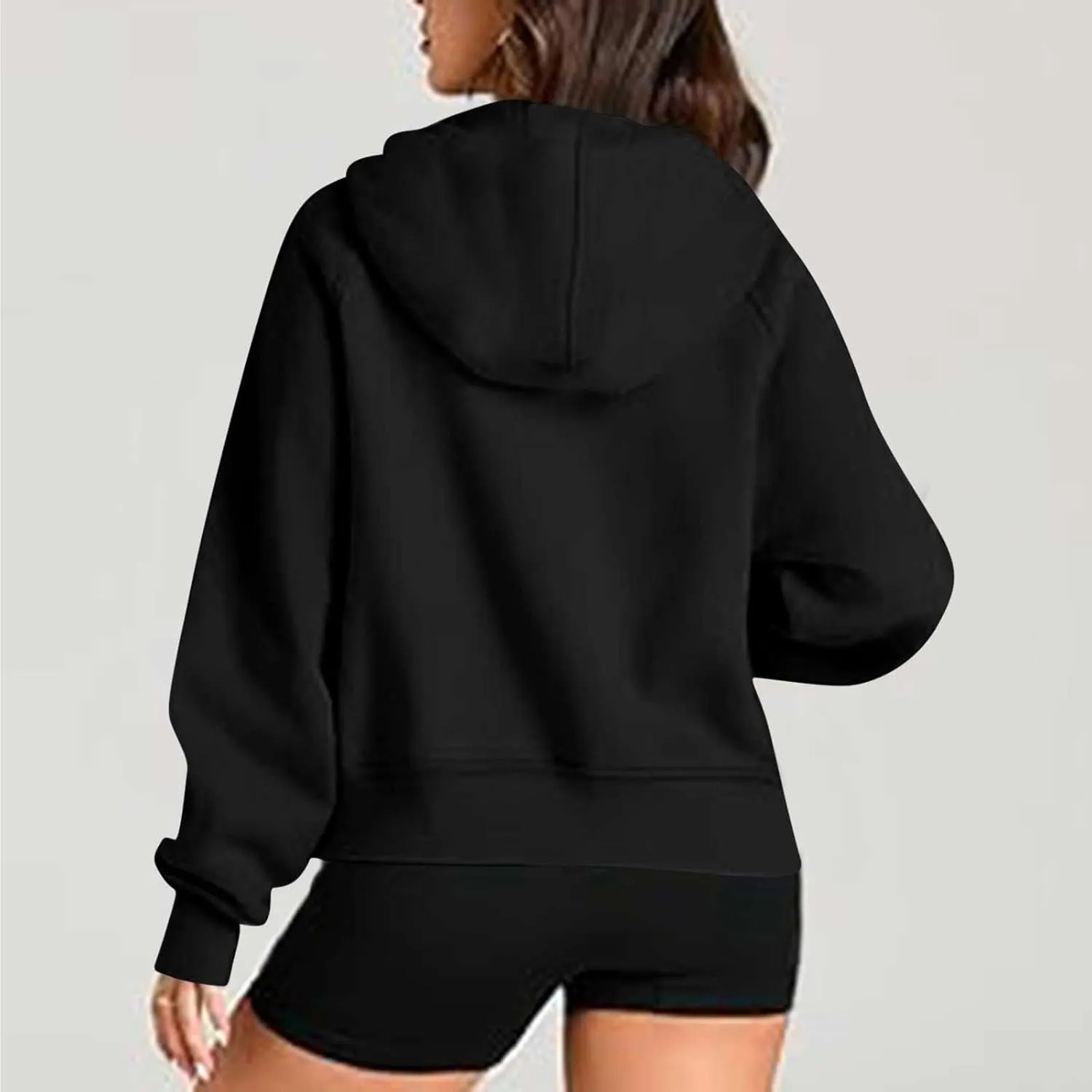 lcziwo Women Oversized Sweatshirts Trendy Fleece Half Zip Cropped Hoodies Long Sleeve Comfy Pullover Teen Girls Clothes Fall