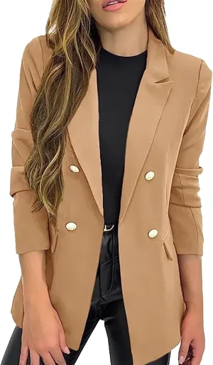 Linen Blazers for Women 2024 Causal Women Blazers Short Prtite Lightweight Coat Loose Fit Herringbone Jackets