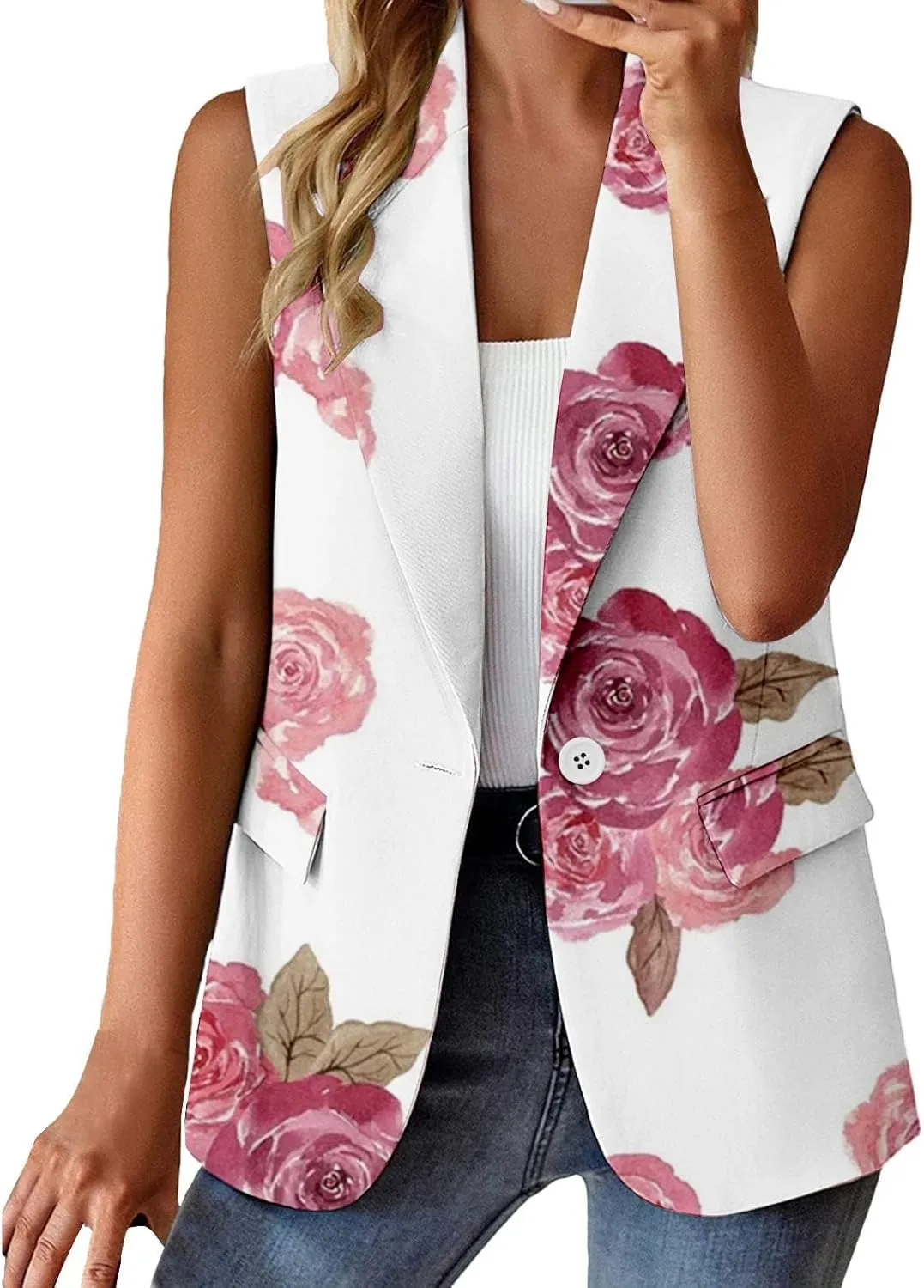 Linen Blazers for Women 2024 Work Women's Cardigan Open Front Wool Fashion Top Pluse Size With Pockets Suit