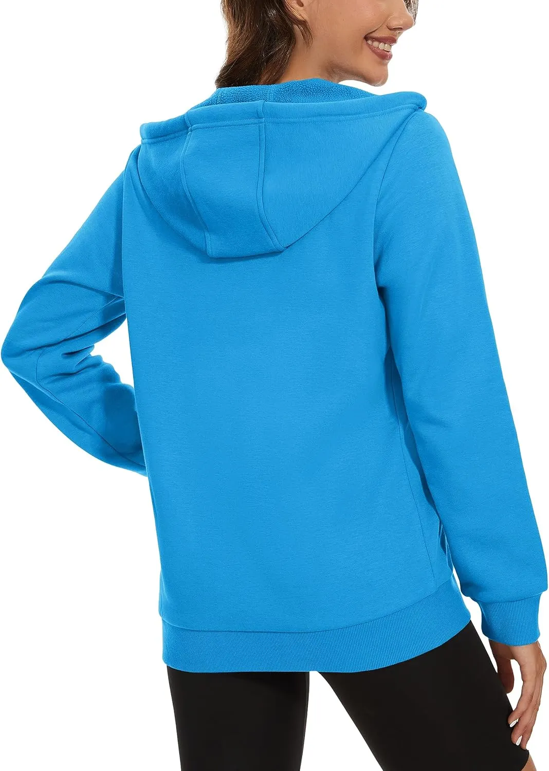 MAGCOMSEN Women's Fleece Lined Zip Up Hoodies Casual Hooded Jacket Workout Full Zip Sweatshirts Pocket Coats