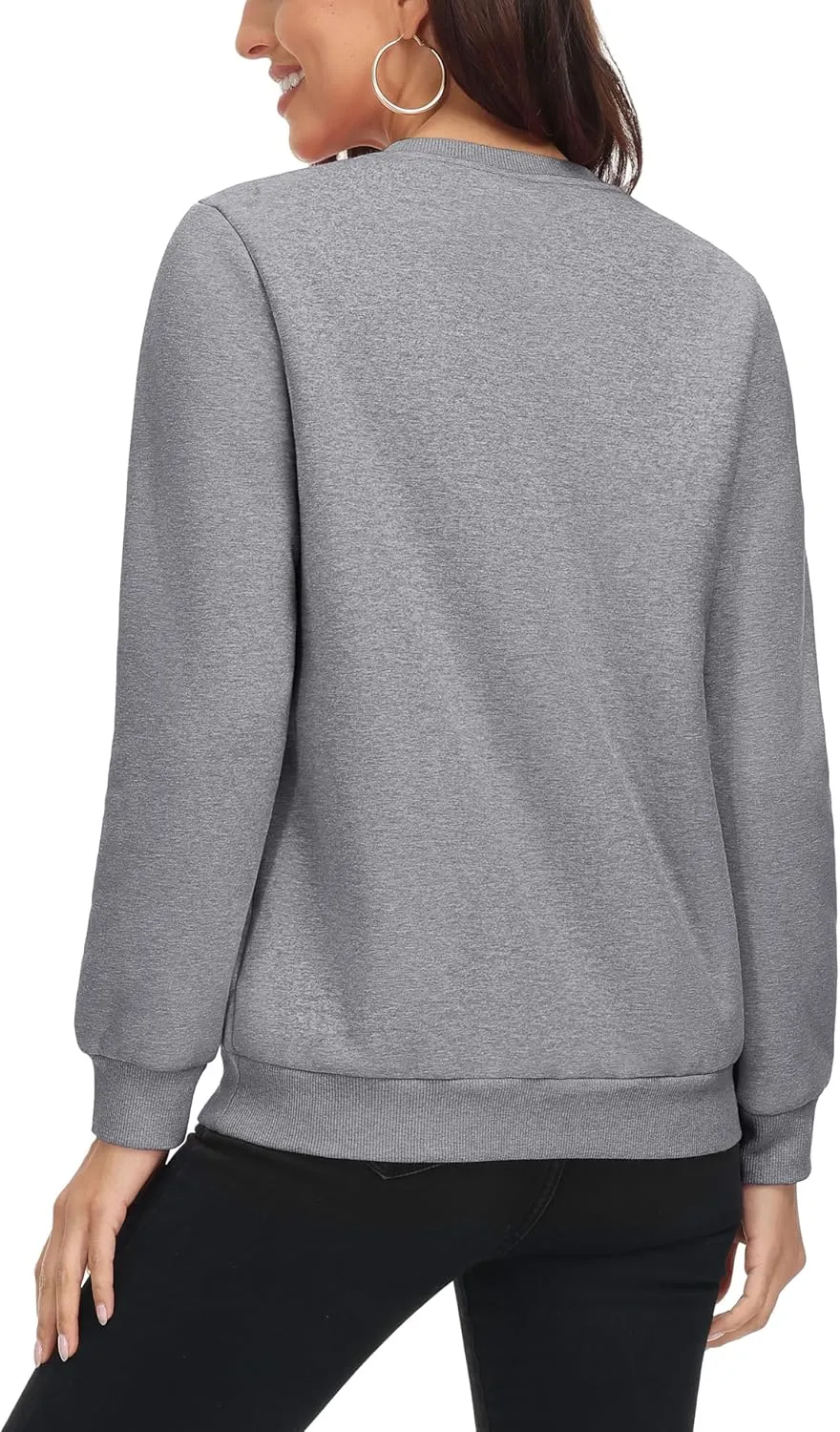 MAGCOMSEN Women's Sherpa Lined Sweatshirts Thermal Casual Crewneck Fleece Pullover Winter Warm Thick Long Sleeve Tops