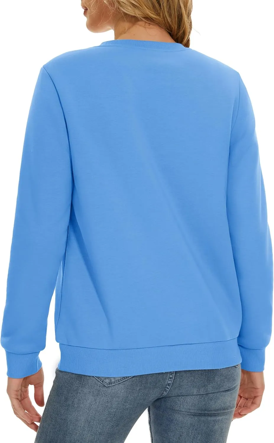 MAGCOMSEN Women's Sherpa Lined Sweatshirts Thermal Casual Crewneck Fleece Pullover Winter Warm Thick Long Sleeve Tops