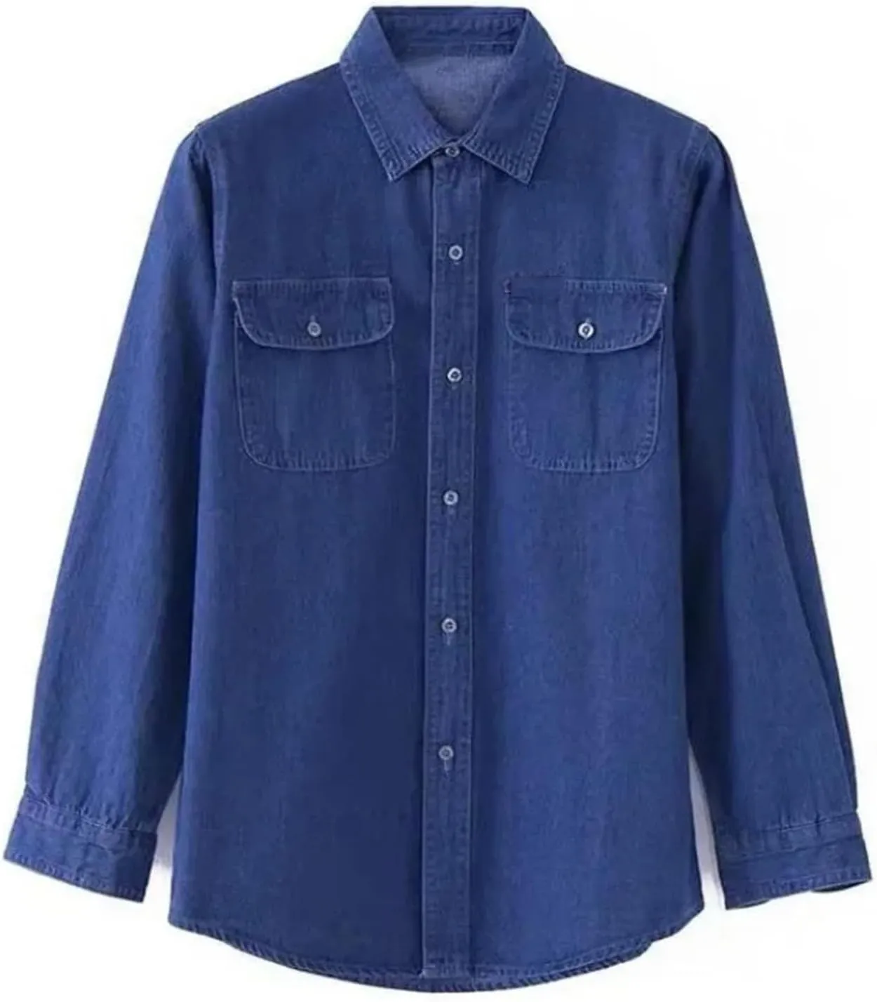Men Denim Jackets Vintage Loose Trucker Jackets Long Sleeve Button Casual Denim Outerwear