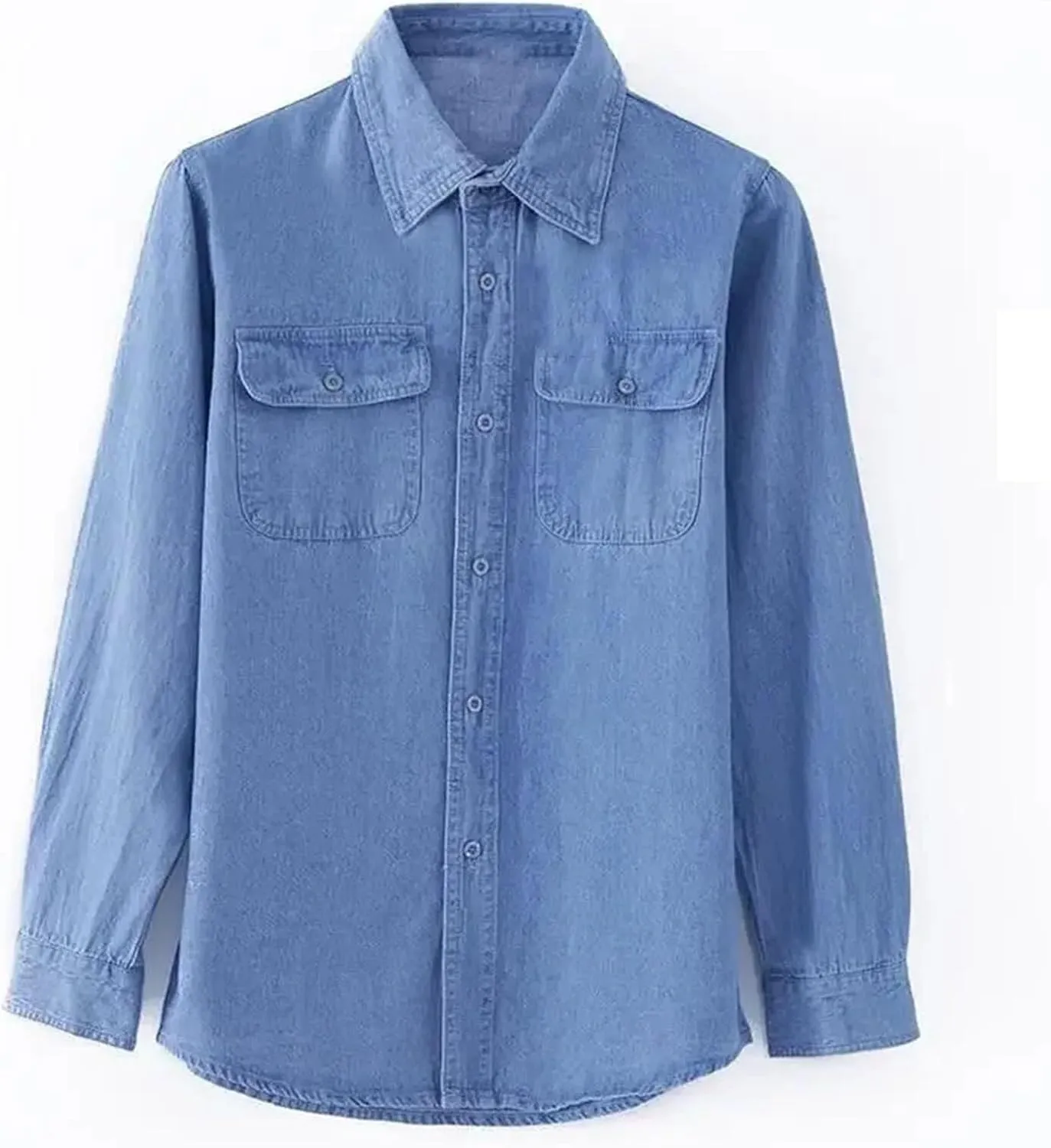 Men Denim Jackets Vintage Loose Trucker Jackets Long Sleeve Button Casual Denim Outerwear