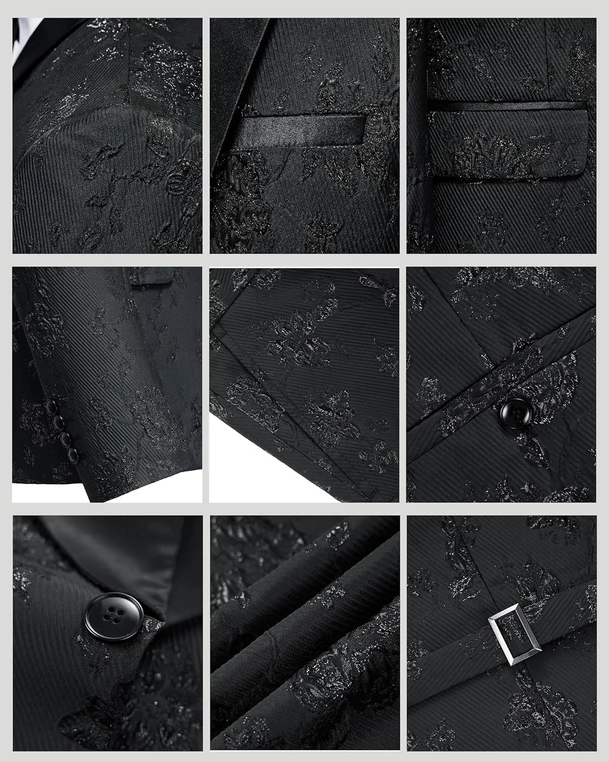 Men Suit 3 Piece Slim Fit Tuxedo for Men Paisley Suit Tux Shawl Lapel One Button Blazer Waistcoat Pant Set for Prom