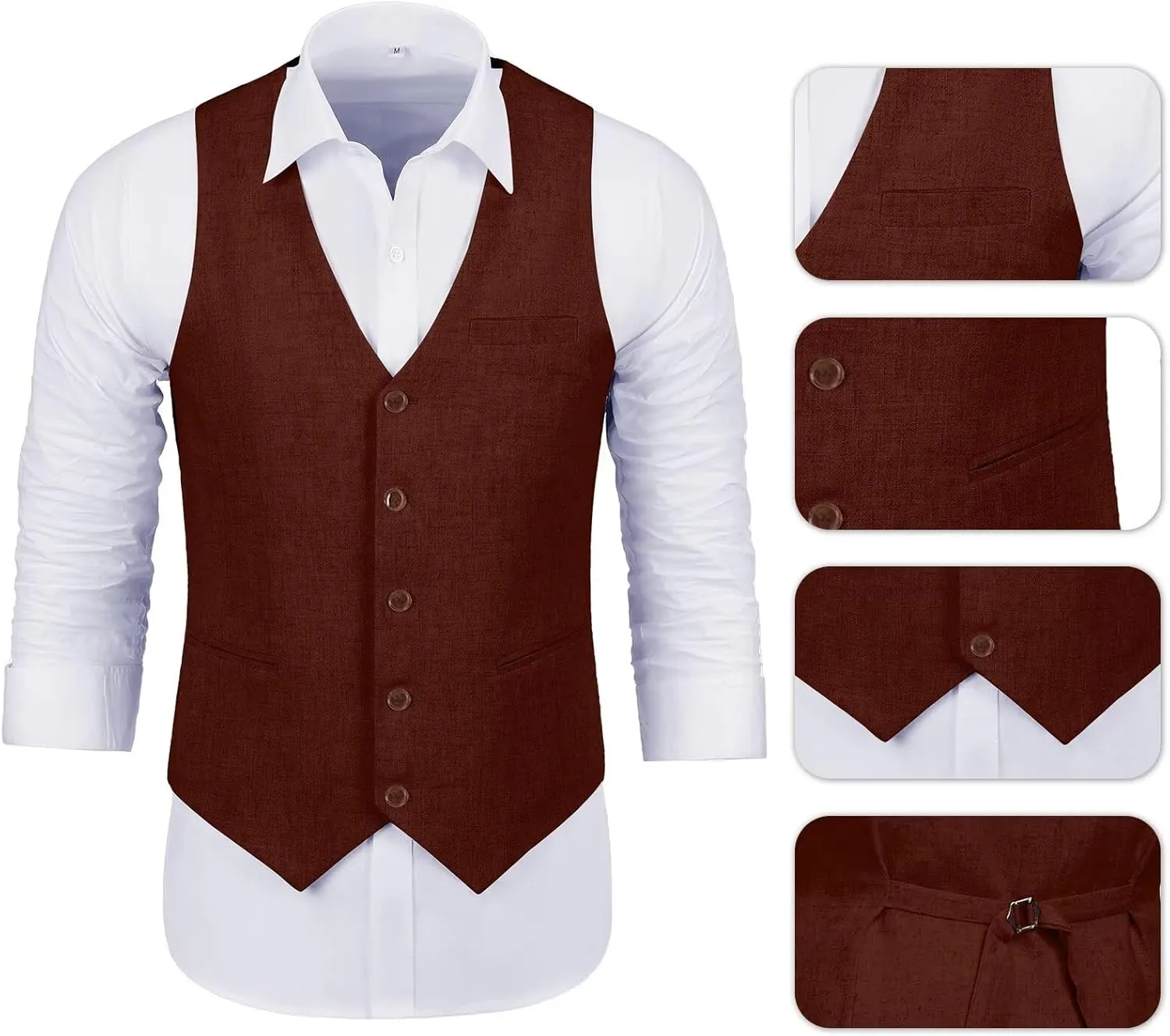 Men Suits Linen Beach Wedding Suits 3 Piece Groomsmen Attire Linen Blazer Vest Pant Prom Tuxedo