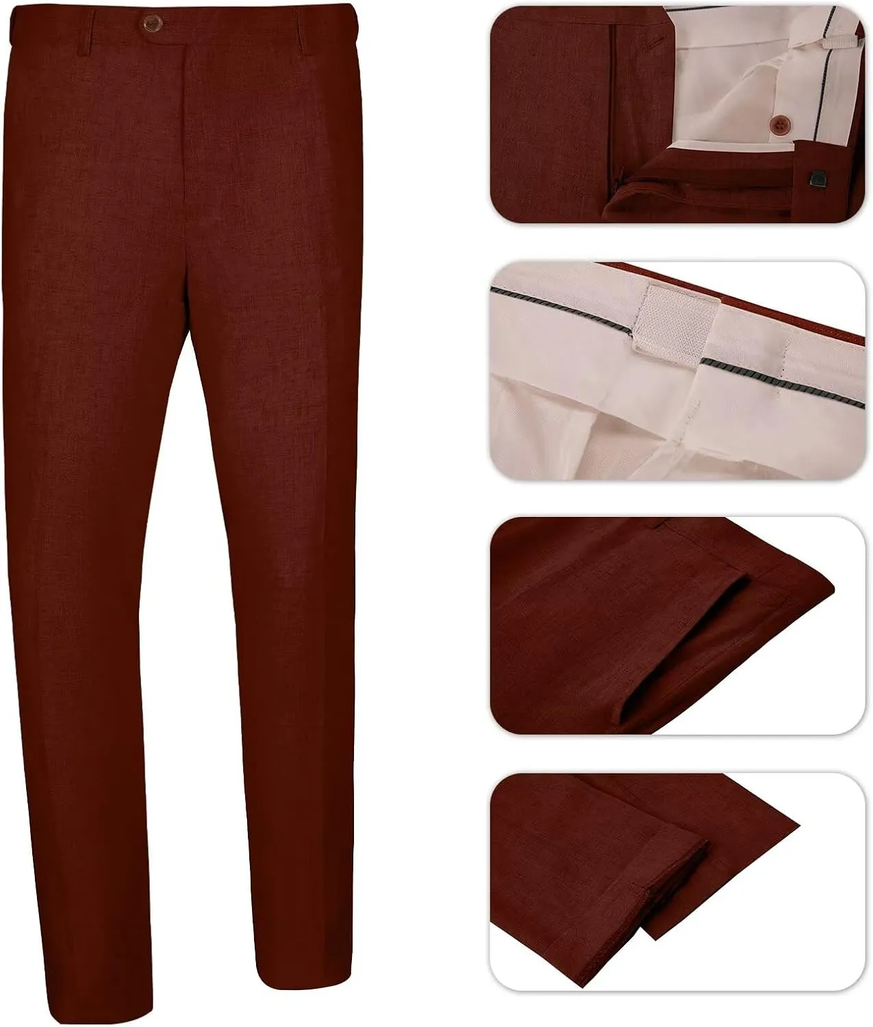 Men Suits Linen Beach Wedding Suits 3 Piece Groomsmen Attire Linen Blazer Vest Pant Prom Tuxedo