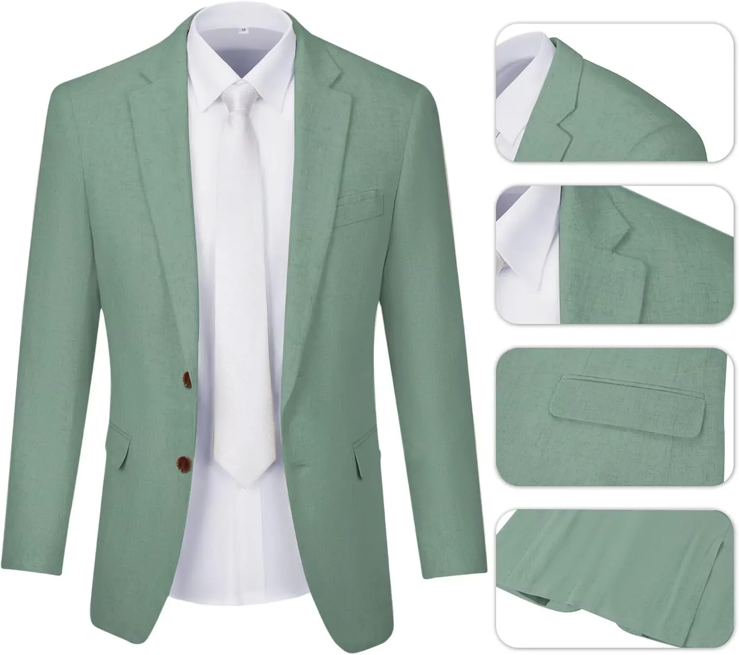 Men Suits Linen Beach Wedding Suits 3 Piece Groomsmen Attire Linen Blazer Vest Pant Prom Tuxedo