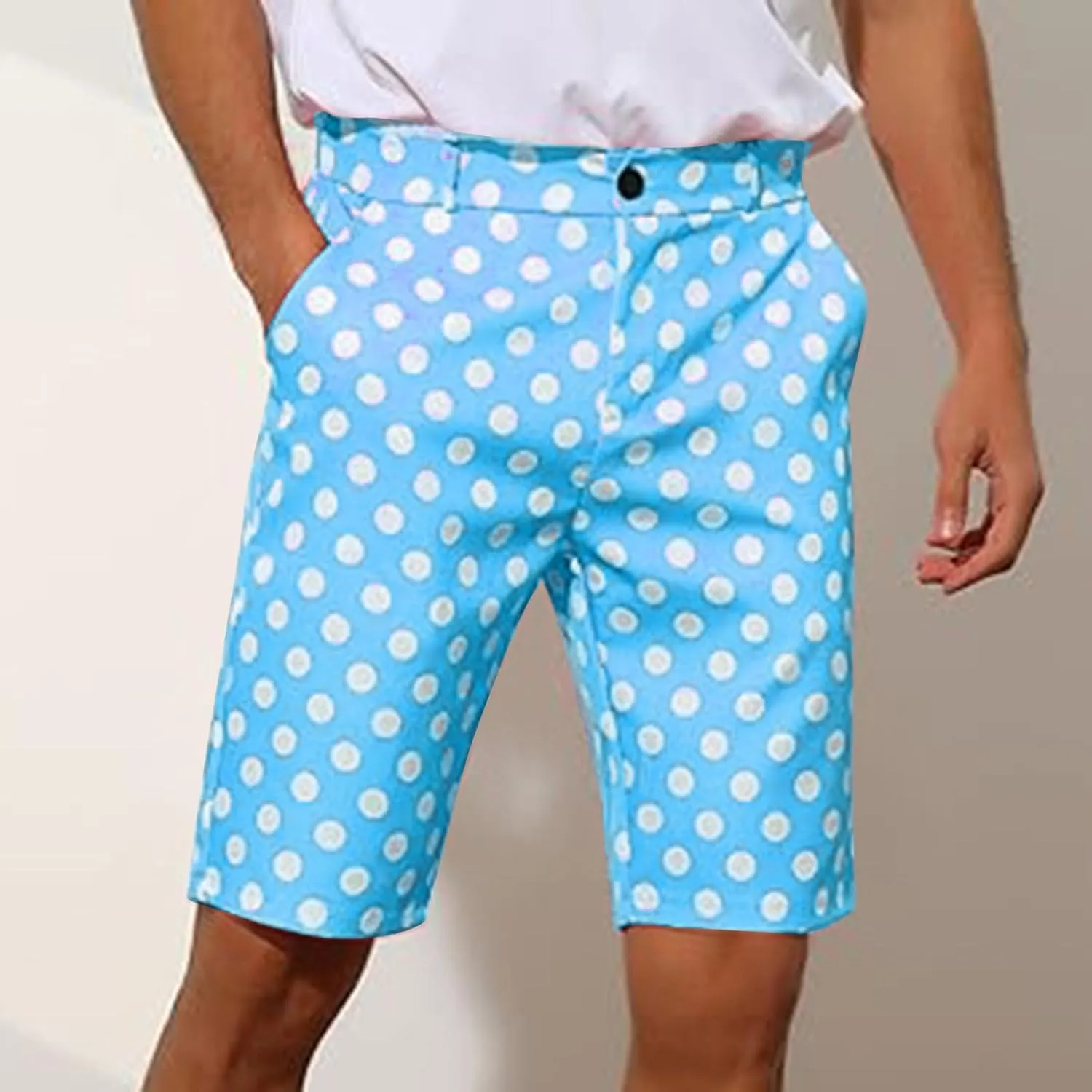 Men's Athletic Gym Shorts Quick Dry Dot Printed Casual Basketball Shorts with Pockets for Running Workout Activewear