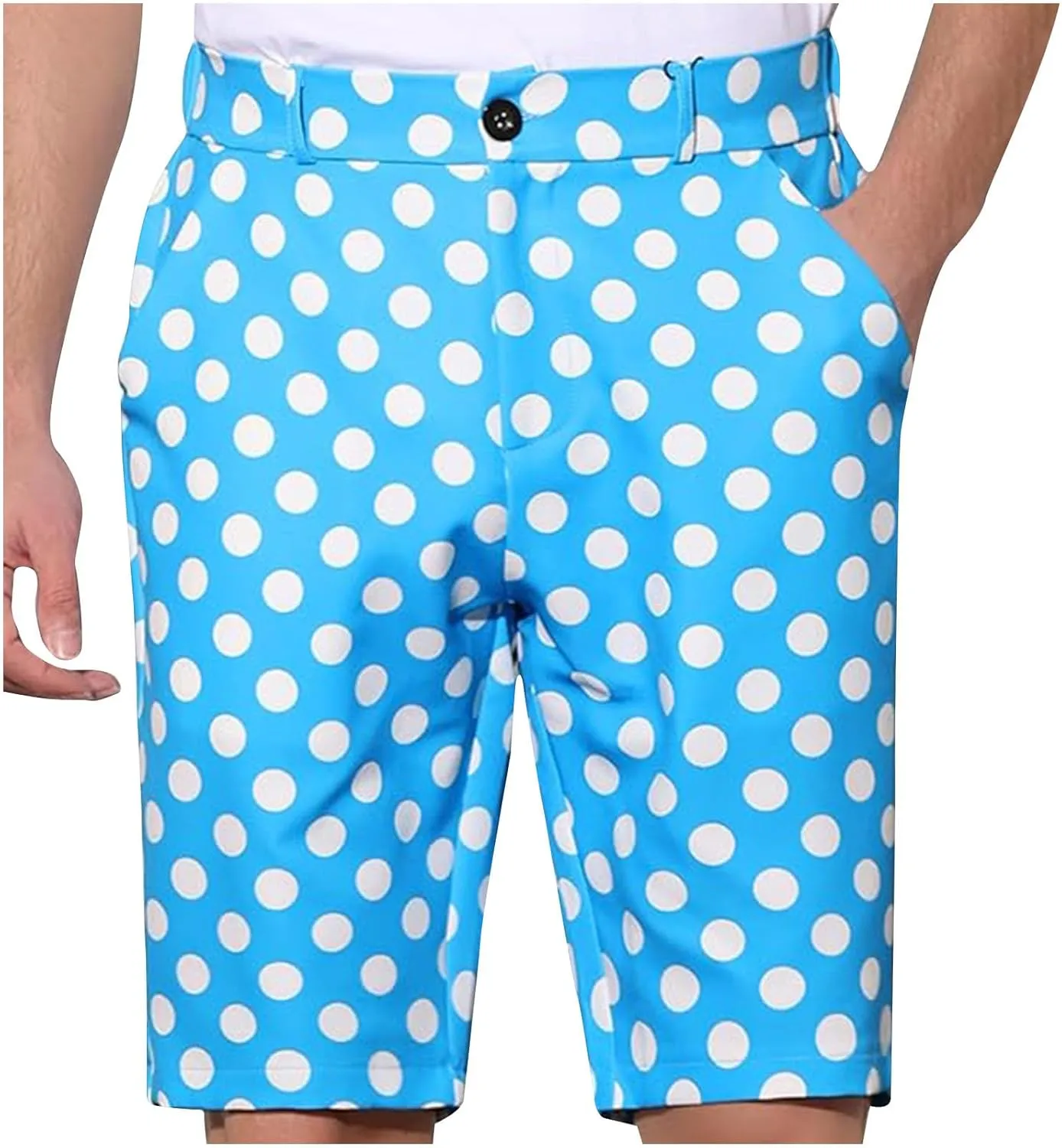 Men's Athletic Gym Shorts Quick Dry Dot Printed Casual Basketball Shorts with Pockets for Running Workout Activewear