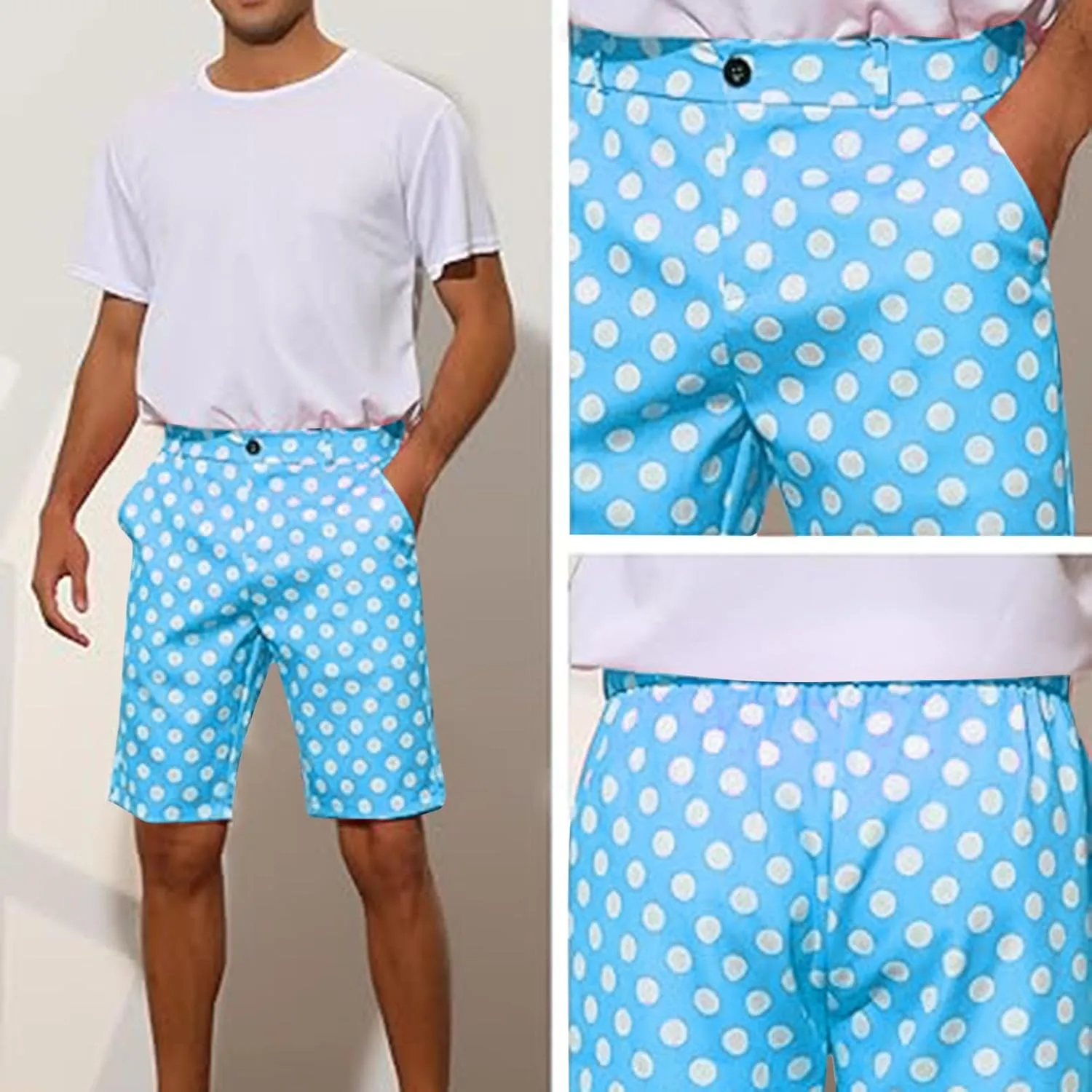 Men's Athletic Gym Shorts Quick Dry Dot Printed Casual Basketball Shorts with Pockets for Running Workout Activewear