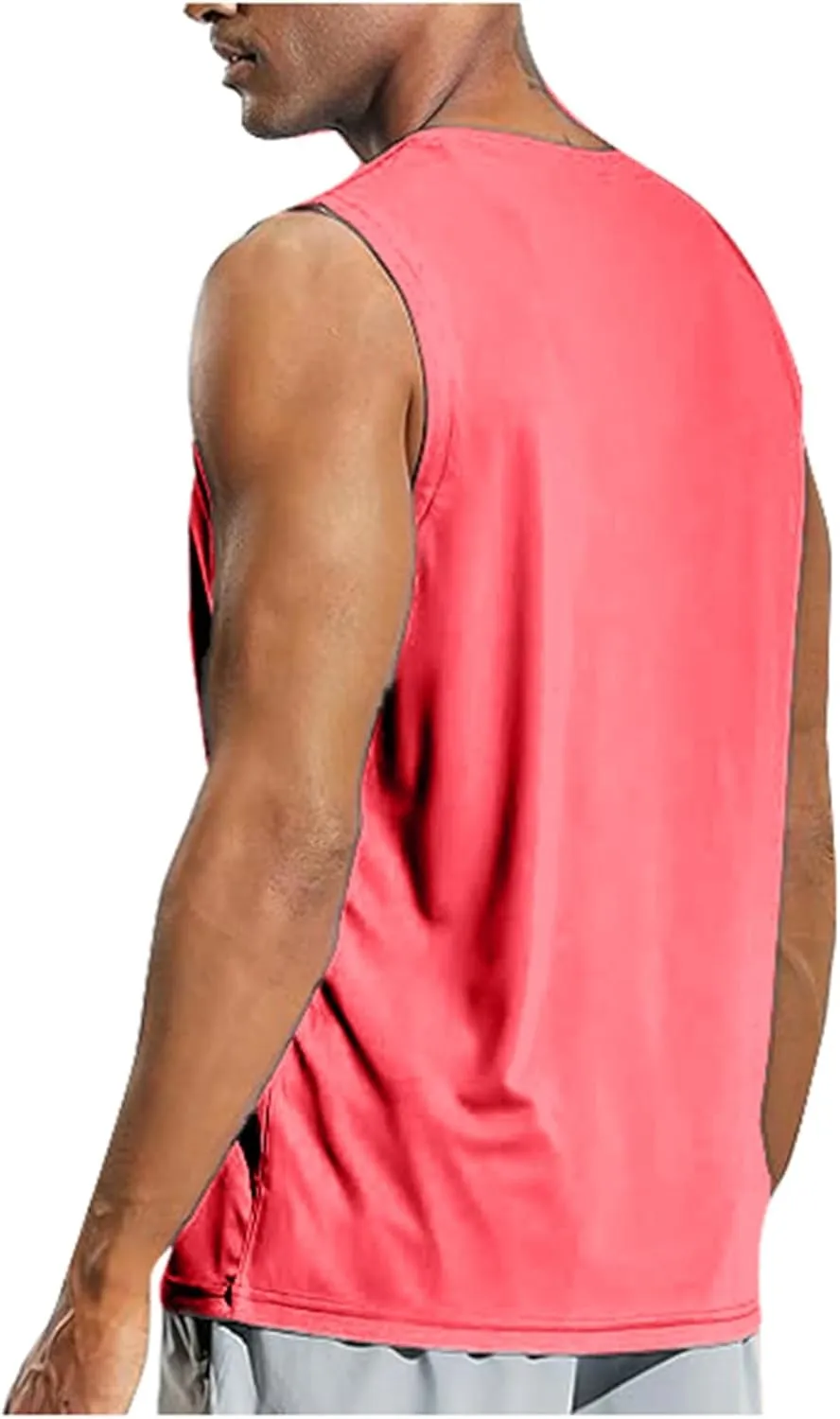 Men's Beach Tank Tops Sleeveless 2025 Solid Athletic Shirt Summer Basics Plus Size Tank Shirts Vacation Undershirts