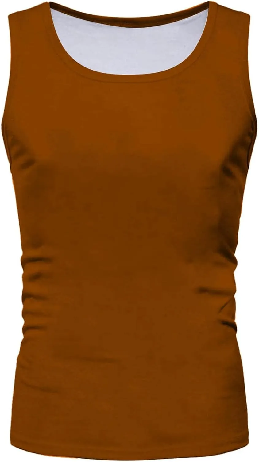 Men's Beach Tank Tops Sleeveless 2025 Solid Athletic Shirt Summer Basics Plus Size Tank Shirts Vacation Undershirts