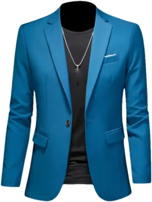 Men's Boutique Fashion Suits Men's Slim Fit Dating Wedding Blazers Business Office Suits Casual Solid Color Blazers