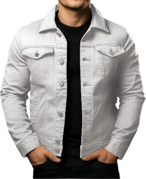 Mens Cozy Jacket Lightweight Casual Coat Lapel Button Pockets Outwear Slim Fit Overshirt Spring Fall
