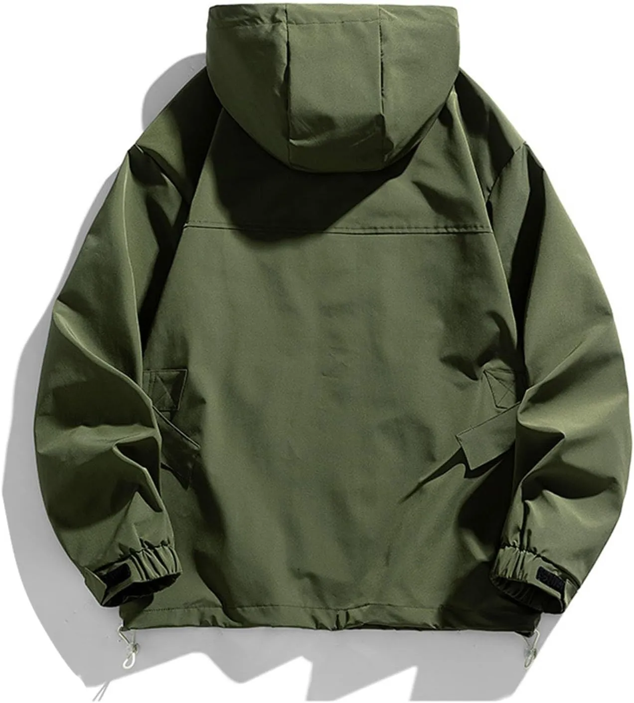 Men's Fashion Loose Coats Long Sleeve Hooded Jackets Autumn Winter Lightweight Tops Classic Basics Solid Color Tops